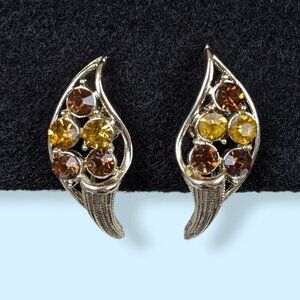 V. Coro Orange & Brown Swoop Earrings